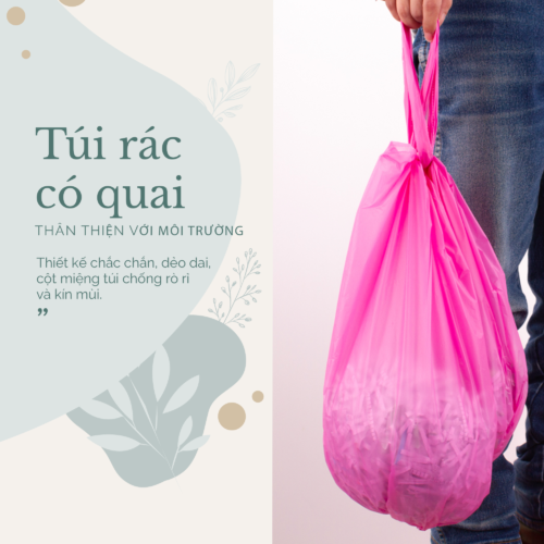 Túi rác có quai hồng Túi rác có quai hồng