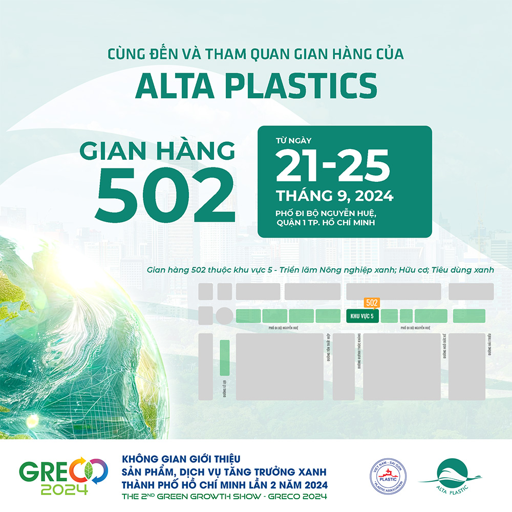 ALTA PLASTICS TIẾP TỤC SỨ MỆNH “XANH” TẠI KHÔNG GIAN GIỚI THIỆU SẢN PHẨM, DỊCH VỤ TĂNG TRƯỞNG XANH TP.HCM LẦN THỨ HAI NĂM 2024 (GRECO 2024)